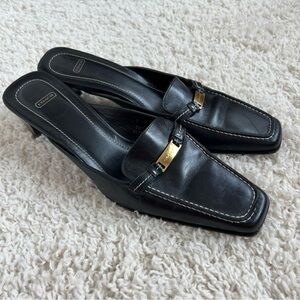 Coach Black Leather Nina Mule Heels size 7B